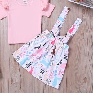 ❤️ (3/$15) Sz 6-12m Girls Bunny Overall Dress Skirt